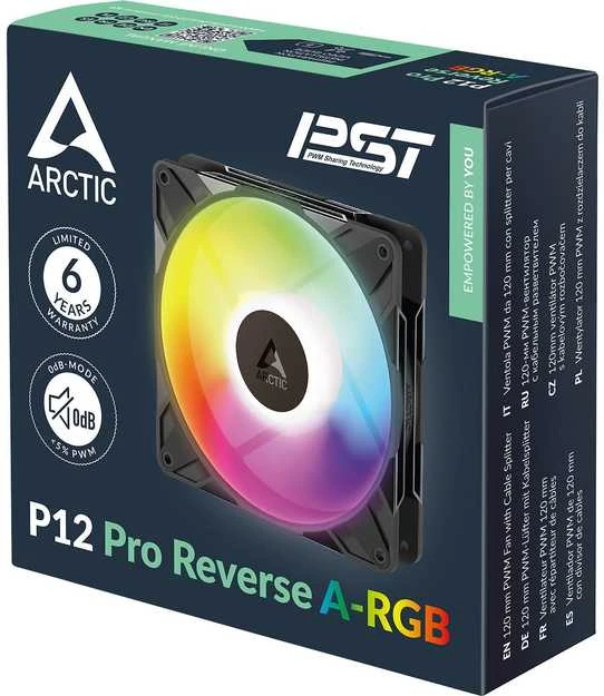 ARCTIC P12 PRO Reverse PWM PST A-RGB korpuso ventiliatoriai, 4-pin, 120mm, 3vnt.