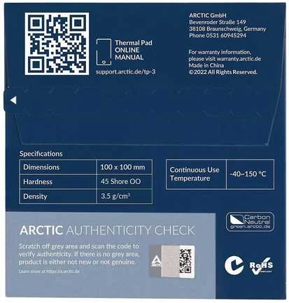 Termo padas ARCTIC TP-3 100x100x0,5mm
