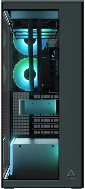 ARCTIC Xtender Mirror kompiuterio korpusas, Mid Tower, E-ATX, RGB, Tempered Glass – juodos spalvos, mirrored