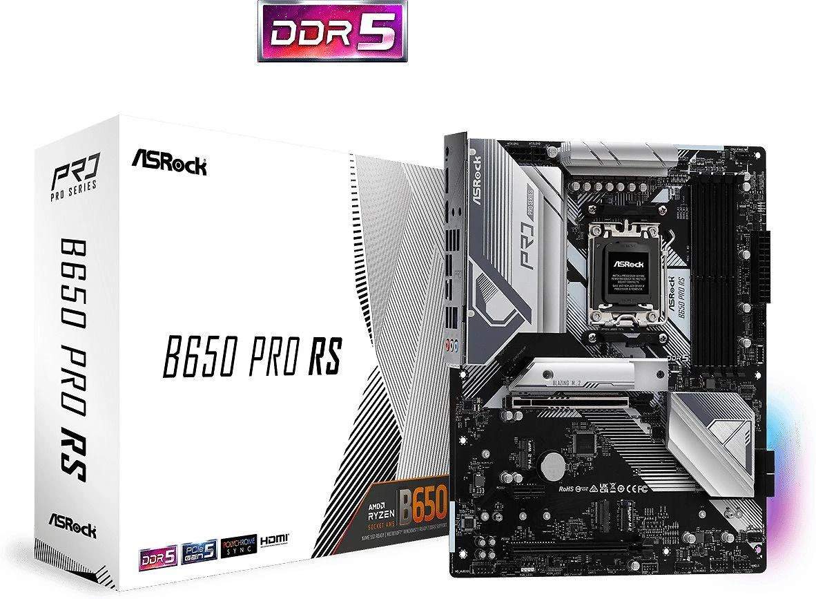 Pagrindinė plokštė ASROCK B650 PRO RS ATX MB AM5 4xDIMM DDR5
