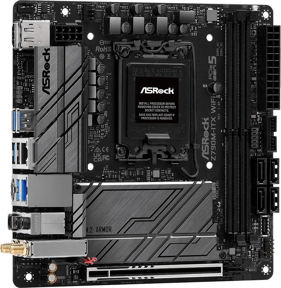 Pagrindinė plokštė ASROCK Z790M ITX WIFI Socket 1700 mITX DDR5 1xHDI 1xDP