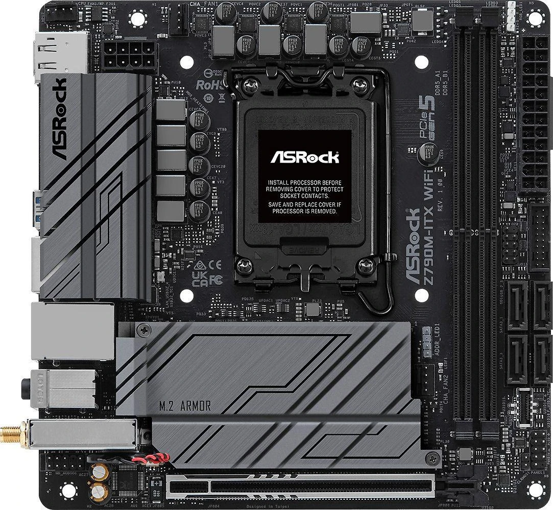 Pagrindinė plokštė ASROCK Z790M ITX WIFI Socket 1700 mITX DDR5 1xHDI 1xDP