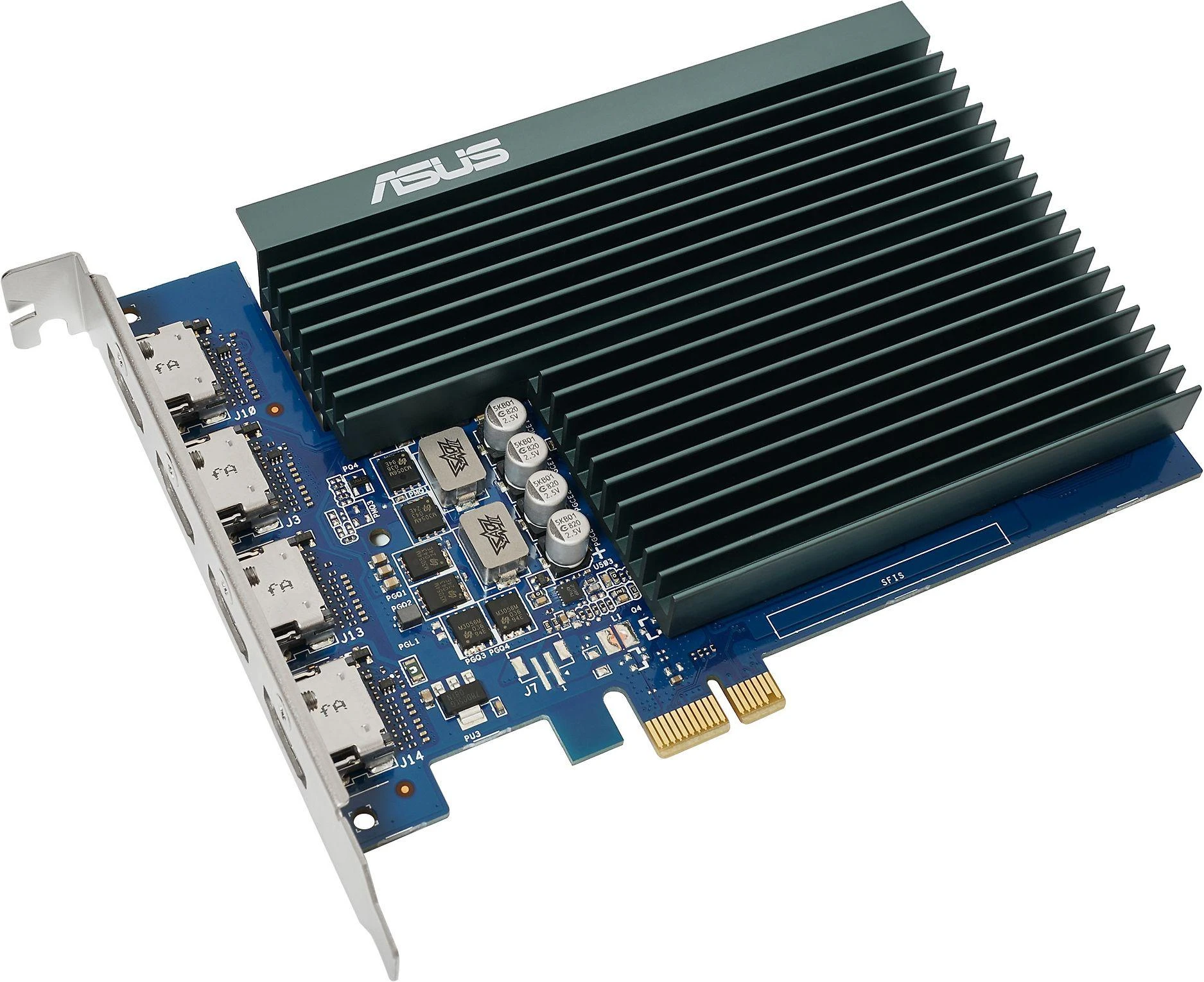 Vaizdo plokštė Asus | GT730-4H-SL-2GD5 | NVIDIA | 2 GB | GeForce GT 730 | GDDR5 | HDMI jungtys kiekis 4 | PCI Express 2.0 | Atminties taktinis dažnis 5010 MHz | Procesoriaus dažnis 902 MHz