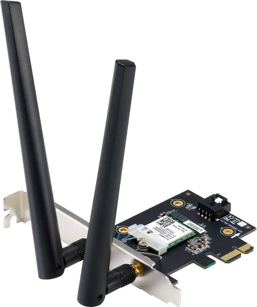 Asus | WiFi 7 PCI-E adapteris su 2 išorinėmis antenomis | PCE-BE6500 | 802.11be | Tinklo palaikymas: ne | MU-MiMO: ne | nėra mobiliojo plačiajuosčio ryšio