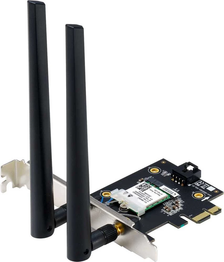 Asus | WiFi 7 PCI-E adapteris su 2 išorinėmis antenomis | PCE-BE6500 | 802.11be | Tinklo palaikymas: ne | MU-MiMO: ne | nėra mobiliojo plačiajuosčio ryšio