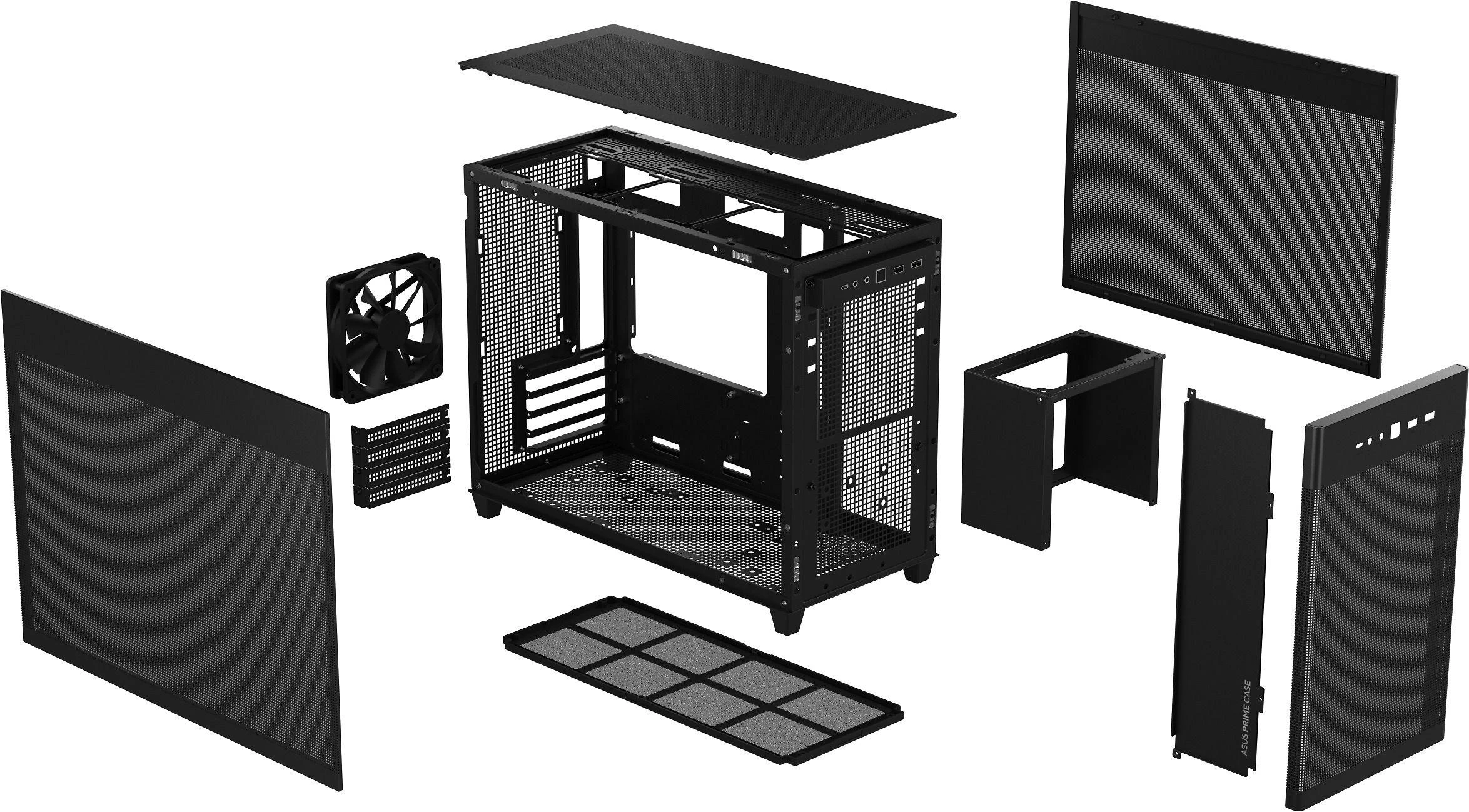 Kompiuterio korpusas ASUS Prime AP201 MicroATX Case/Juodos spalvos