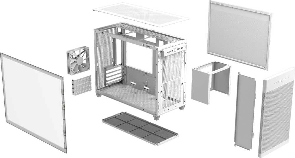 ASUS AP201 PRIME mATX CASE MESH TG Baltas