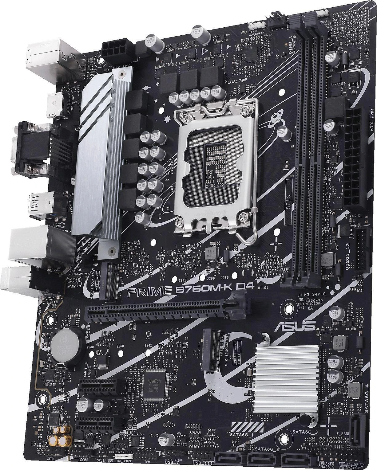 Pagrindinė plokštė ASUS Intel B760 Express / LGA1700 / Micro-ATX / Memory DDR4 / Atminties lizdai 2 / 2xPCI-Express 4.0 1x / 1xPCI-Express 4.0 16x / 2xM.2 / 1x15pin D-sub / 1xHDMI / 2xUSB 2.0 / 4xUSB 3.2 / 1xPS/2 / 1xRJ45 / 3xAudio port
