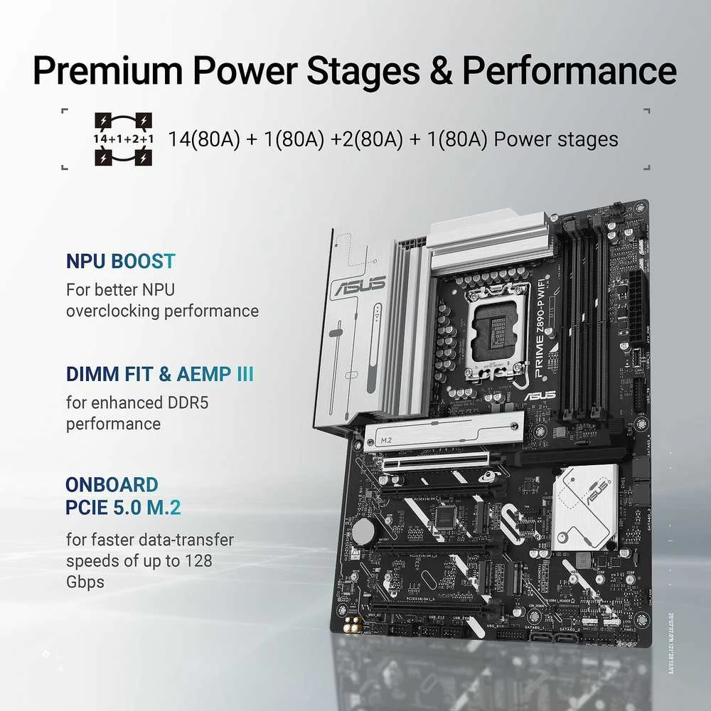 Pagrindinė plokštė ASUS PRIME Z890-P WIFI LGA1851 DDR5 ATX MB