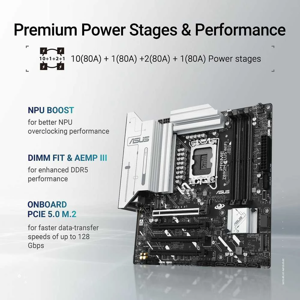 Pagrindinė plokštė Motininė Plokštė - ASUS PRIME Z890M-PLUS WIFI Intel Z890 LGA 1851 micro ATX