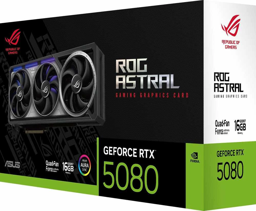 ASUS ROG Astral GeForce RTX5080 OC 16 GB vaizdo plokštė