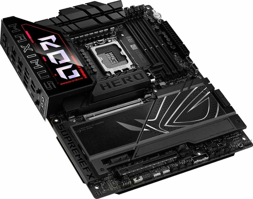 Pagrindinė plokštė Asus ROG MAXIMUS Z890 HERO | Procesorių šeima Intel | Procesoriaus lizdas LGA1851 | DDR5 | Palaikomos standžiojo disko sąsajos M.2, SATA | SATA jungčių skaičius 4