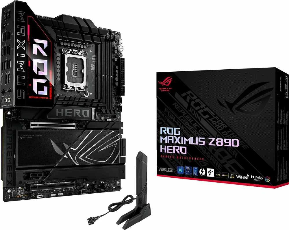 Pagrindinė plokštė Asus ROG MAXIMUS Z890 HERO | Procesorių šeima Intel | Procesoriaus lizdas LGA1851 | DDR5 | Palaikomos standžiojo disko sąsajos M.2, SATA | SATA jungčių skaičius 4