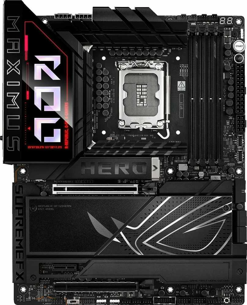 Pagrindinė plokštė Asus ROG MAXIMUS Z890 HERO | Procesorių šeima Intel | Procesoriaus lizdas LGA1851 | DDR5 | Palaikomos standžiojo disko sąsajos M.2, SATA | SATA jungčių skaičius 4