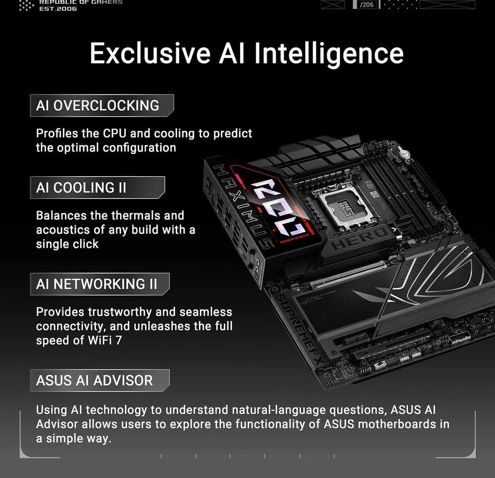 Pagrindinė plokštė Asus ROG MAXIMUS Z890 HERO | Procesorių šeima Intel | Procesoriaus lizdas LGA1851 | DDR5 | Palaikomos standžiojo disko sąsajos M.2, SATA | SATA jungčių skaičius 4