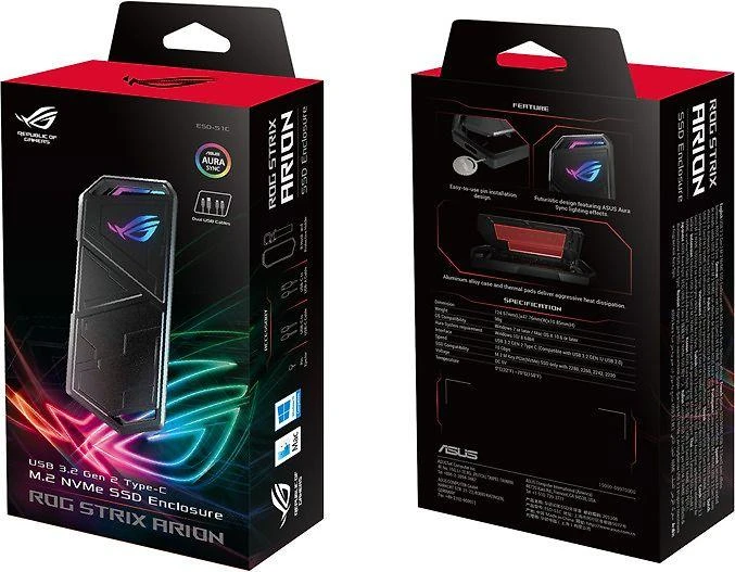 ASUS ROG Strix Arion M.2 SSD korpusas, Juodas