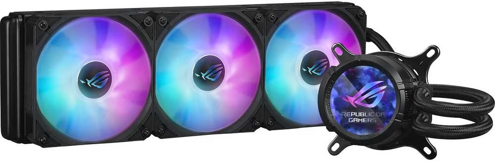 Procesoriaus aušinimo vandeniu sistema ASUS ROG STRIX LC III 360 ARGB LCD, Juodos spalvos