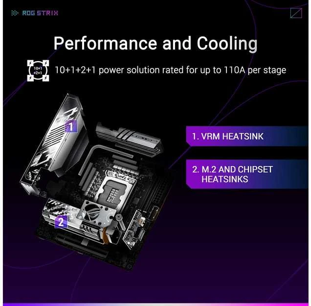 ASUS ROG Strix Z890-I žaidimų WiFi pagrindinė plokštė, LGA 1851 lizdas, Intel Z890, Mini-ITX, DDR5
