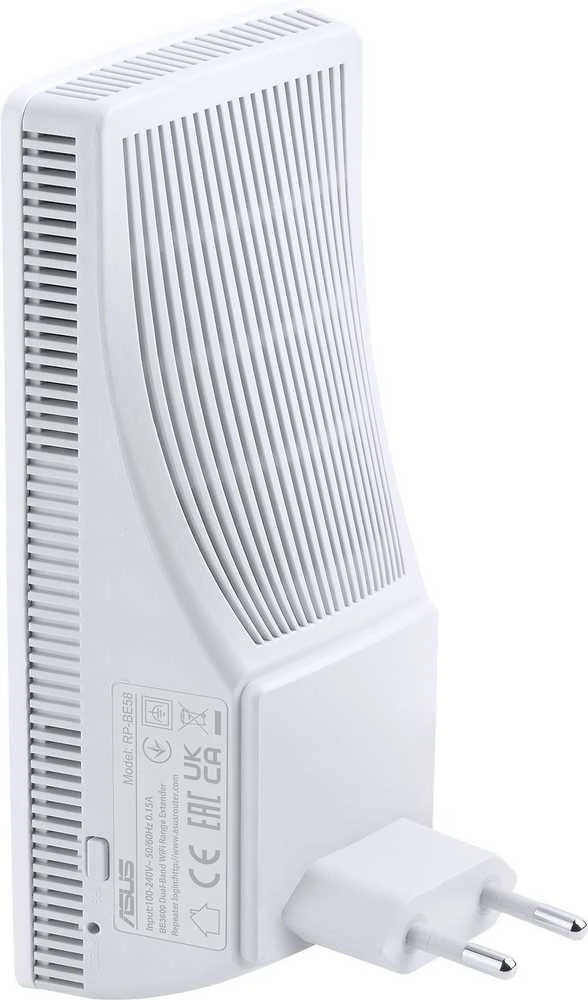 Maršrutizatorius Asus | RP-BE58 dviejų dažnių diapazono ilgintuvas | 90IG09J0-MO0C00 | 802.11ax | Ethernet LAN (RJ-45) jungtys 1 | Tinklo palaikymas: Taip | MU-MiMO: Ne | Nėra mobiliojo plačiajuosčio ryšio