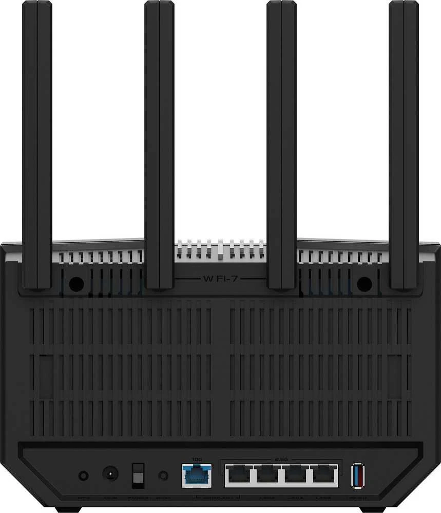 Asus | Trijų dažnių WiFi 7 maršrutizatorius | RT-BE92U BE9700 | 802.11be | 5764 Mbit/s | 2500 Mbit/s | Ethernet LAN (RJ-45) jungtys 5 | Mesh palaikymas: Taip | MU-MiMO: Taip | 4G/5G | Antenos tipas: Išorinė antena | 1