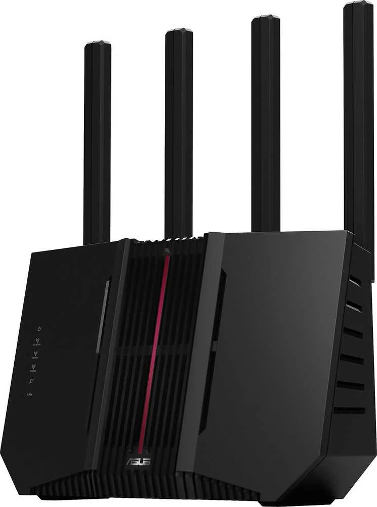 Asus | Trijų dažnių WiFi 7 maršrutizatorius | RT-BE92U BE9700 | 802.11be | 5764 Mbit/s | 2500 Mbit/s | Ethernet LAN (RJ-45) jungtys 5 | Mesh palaikymas: Taip | MU-MiMO: Taip | 4G/5G | Antenos tipas: Išorinė antena | 1