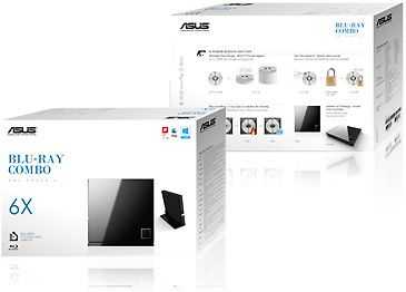 ASUS SBC-06D2X-U Išorinis plonas Blu-ray skaitymo diskas, Juodas, BDXL palaikymas, 6X Blu-ray skaitymo greitis, USB 2.0 Asus
