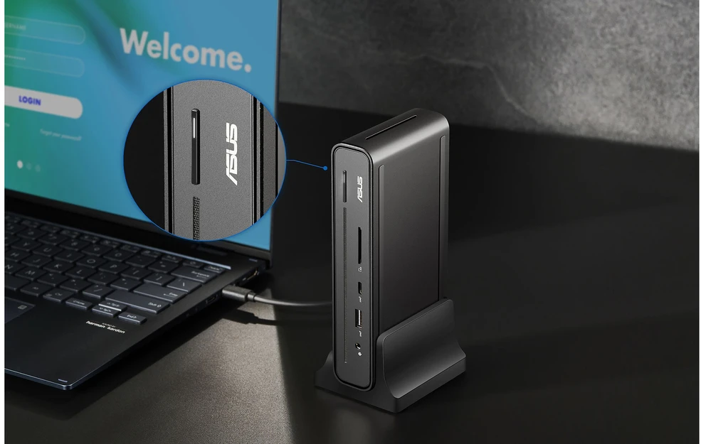 Asus | DC300 trijų ekranų USB-C dokas | 90XB08CN-BDS090 | DisplayPort jungčių kiekis: 1 | HDMI jungčių kiekis: 1 | Ethernet LAN