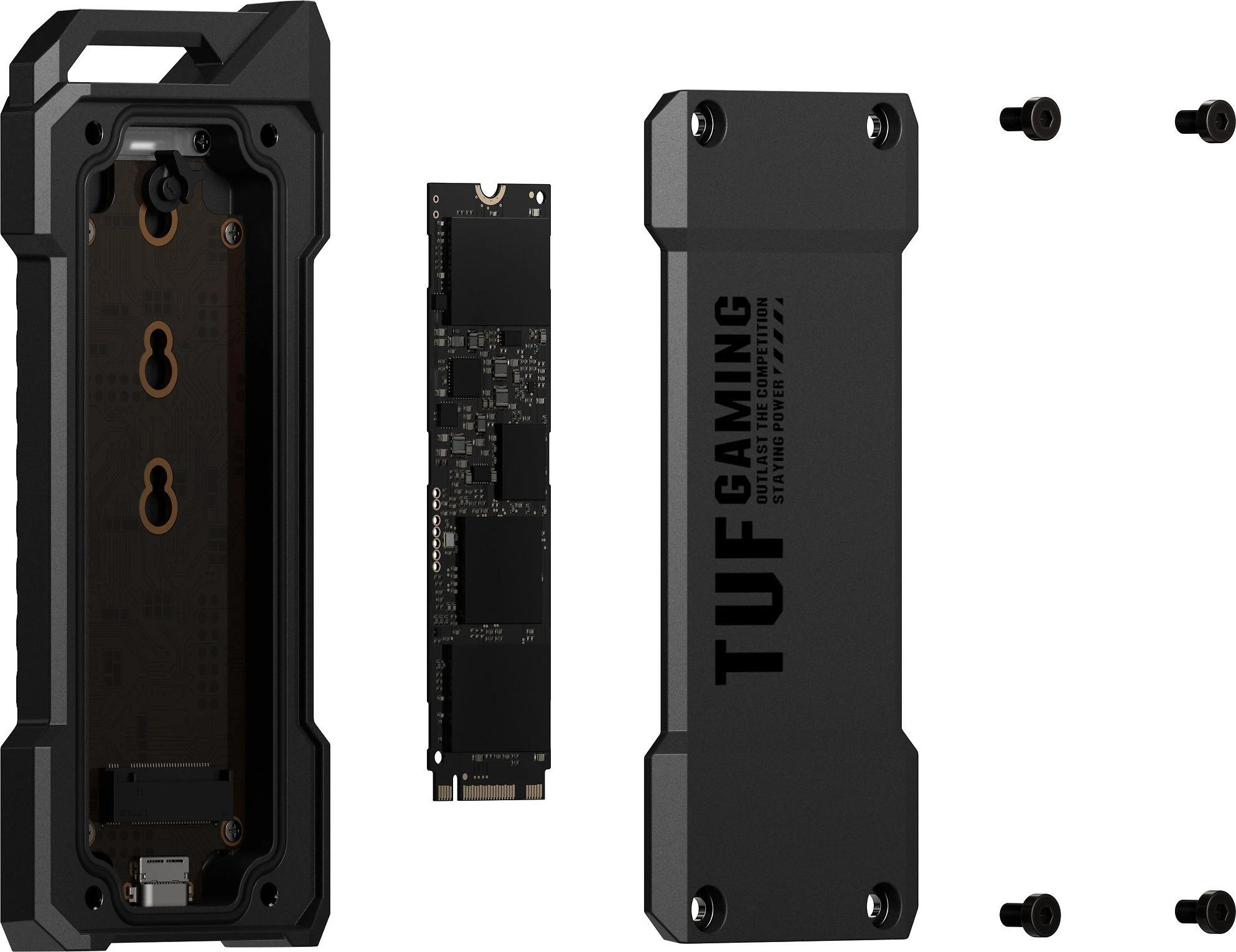 ASUS TUF Gaming A1/ USB-C 3.2 Gen 2x1 SSD enclosure, dual M.2 NVMe PCIe and SATA interfaces