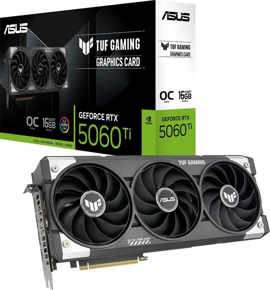 ASUS TUF Gaming GeForce RTX 5060 TI OC 16 GB vaizdo plokštė