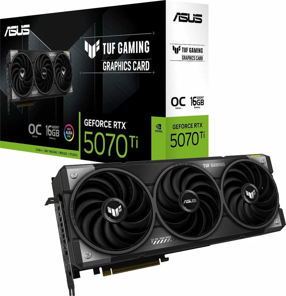Vaizdo plokštė ASUS TUF Gaming TUF-RTX5070TI-O16G-Gaming NVIDIA GeForce RTX 5070Ti 16GB GDDR7