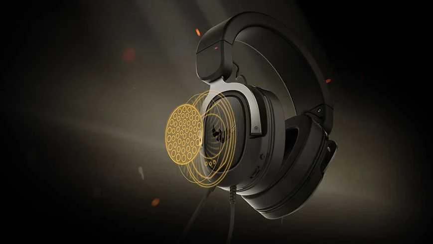 Žaidimų ausinės Asus TUF H3, 50 mm ASUS Essence driver/7.1 Virtual Surround Sound/Lightweight Comfort 294g/Stainless-steel headand /Full Compatibility