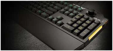 Žaidimų klaviatūra Asus TUF Gaming K1, Nordic (Šiaurės šalių) išdėstymas, RGB, Juoda