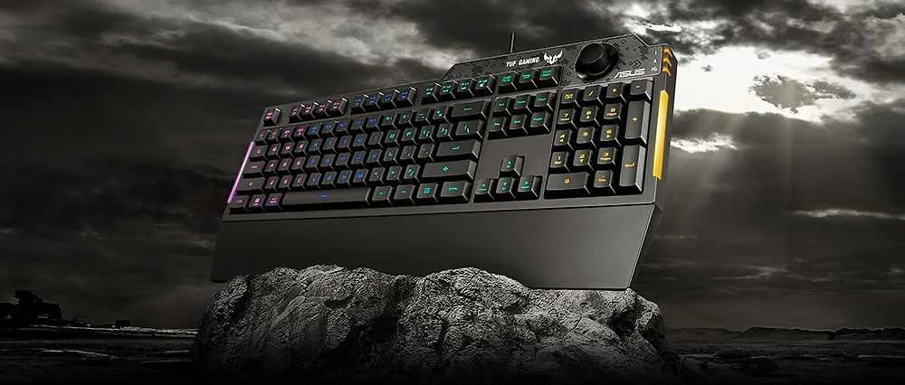 Žaidimų klaviatūra Asus TUF Gaming K1, Nordic (Šiaurės šalių) išdėstymas, RGB, Juoda