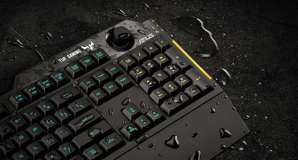Žaidimų klaviatūra Asus TUF Gaming K1, Nordic (Šiaurės šalių) išdėstymas, RGB, Juoda