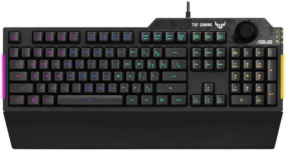 Žaidimų klaviatūra Asus TUF Gaming K1, Nordic (Šiaurės šalių) išdėstymas, RGB, Juoda