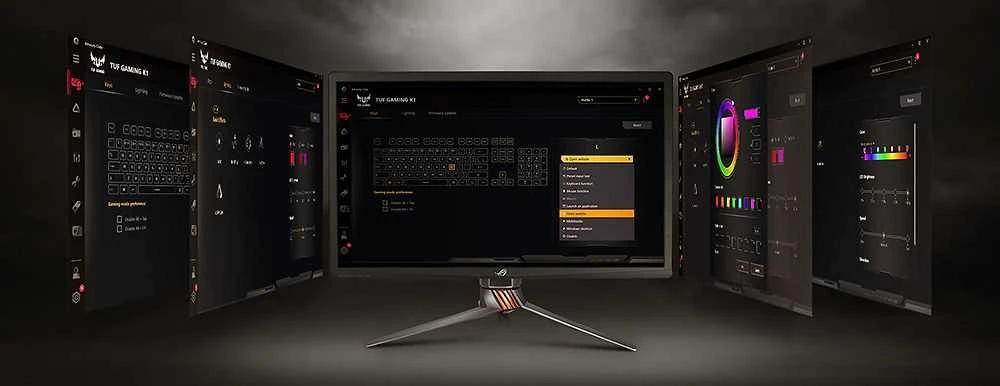 Žaidimų klaviatūra Asus TUF Gaming K1, Nordic (Šiaurės šalių) išdėstymas, RGB, Juoda