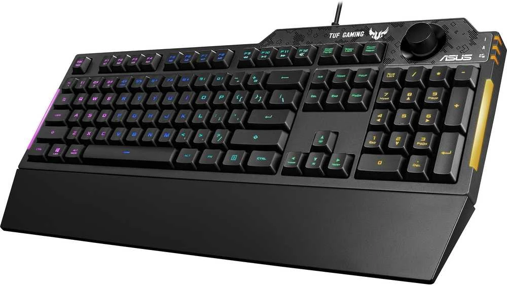 Žaidimų klaviatūra Asus TUF Gaming K1, Nordic (Šiaurės šalių) išdėstymas, RGB, Juoda