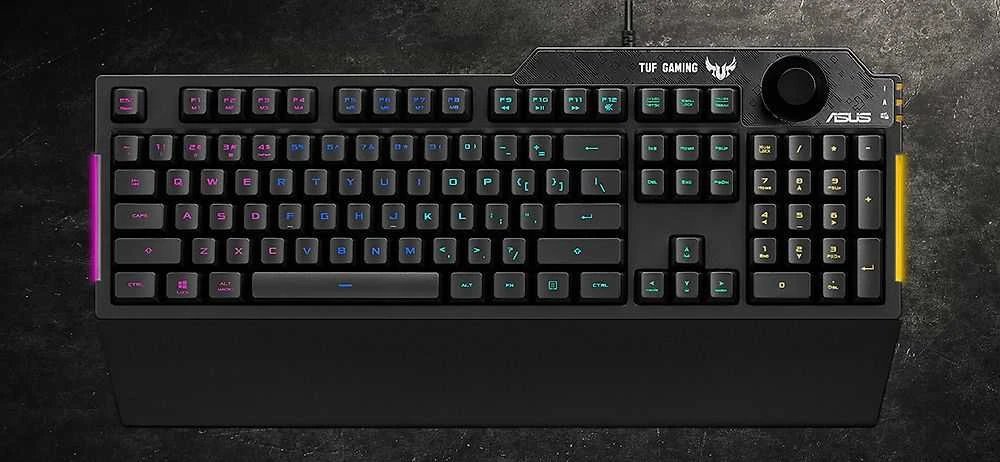 Žaidimų klaviatūra Asus TUF Gaming K1, Nordic (Šiaurės šalių) išdėstymas, RGB, Juoda