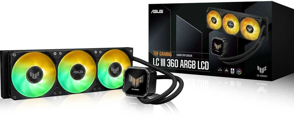 ASUS TUF Gaming LC III 360 ARGB LCD procesorius „viskas viename“ skysčio aušintuvas 12 cm Juodas 1 vnt.