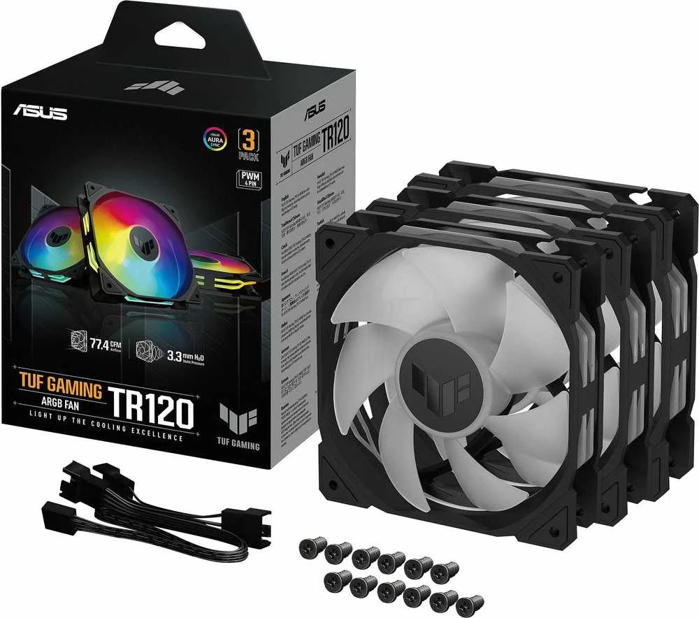 Aušinimo Ventiliatorius - ASUS TUF Gaming TR120 ARGB 3-in-1 Juodas