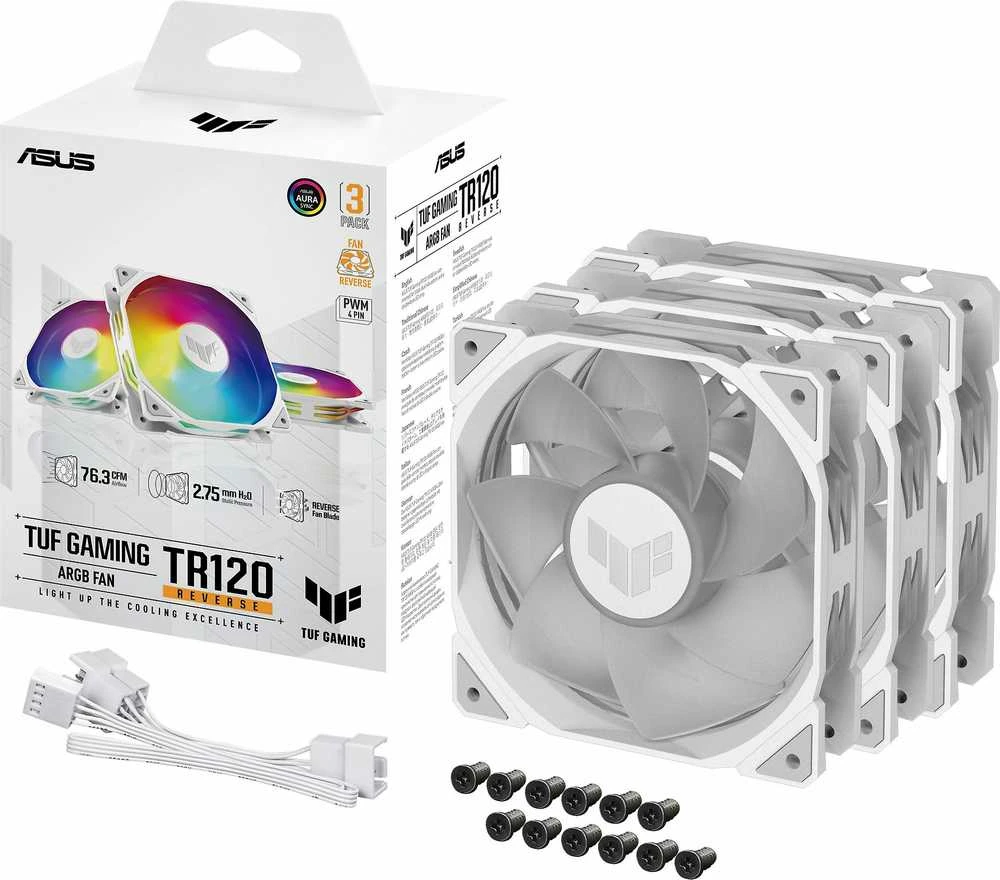 Kompiuterio Korpusas - ASUS TUF Gaming TR120 ARGB 12 cm Baltas Aušintuvas