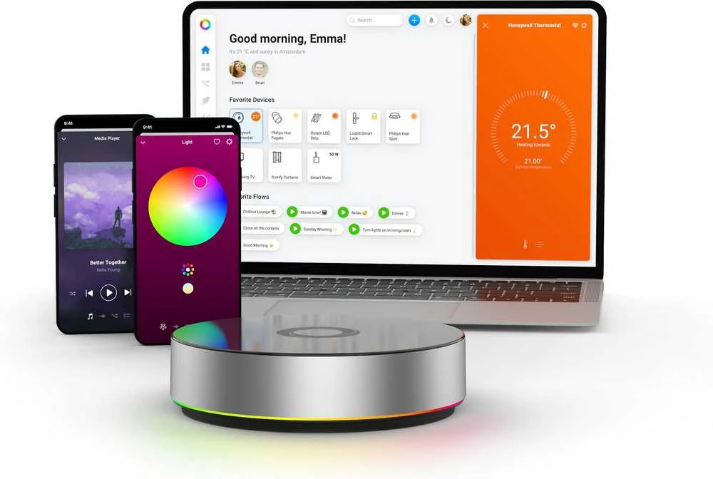 Homey Bridge išmaniųjų namų valdymo centralė zigbee, su-wave plus, IR, Bluetooth, Wifi, 433MHz, 868Mhz