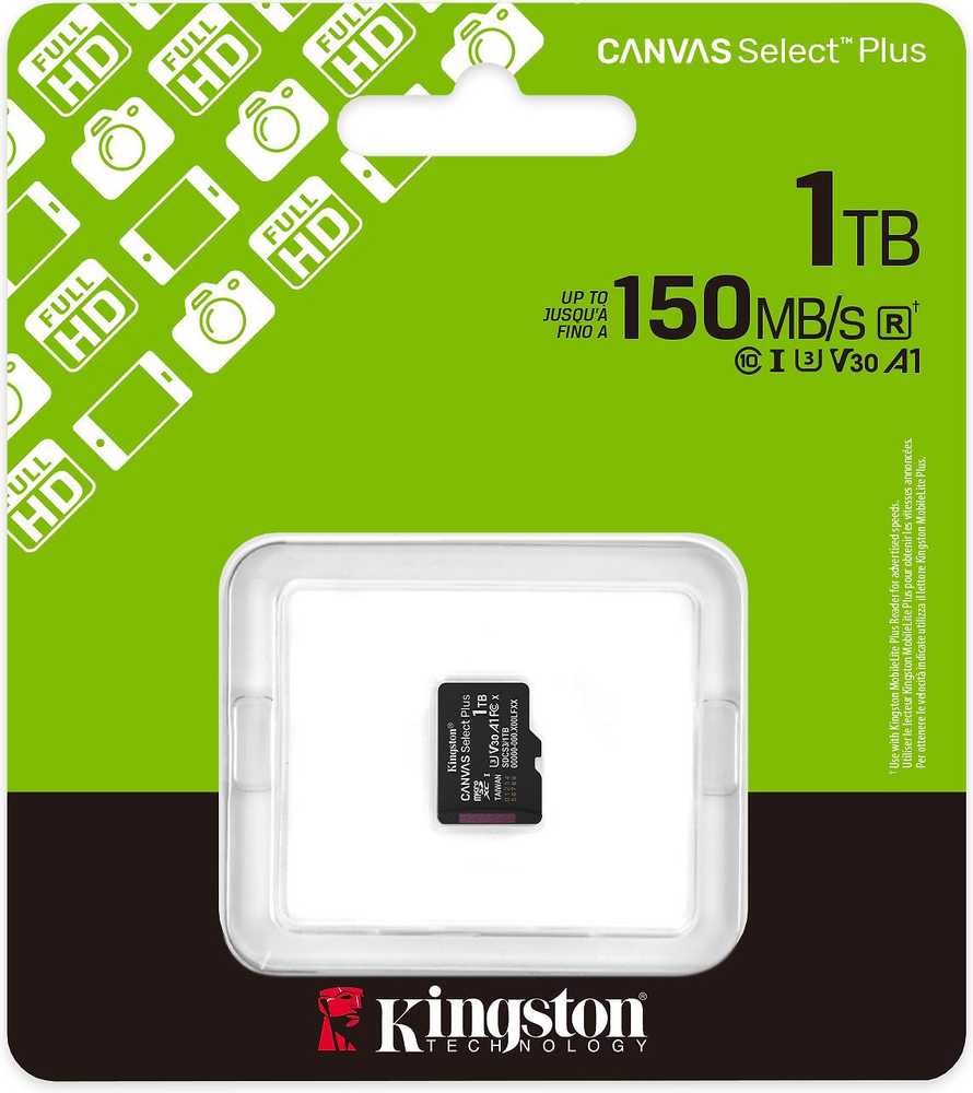 Atminties kortelė KINGSTON 1 TB mikrofoninė SDXC atmintinė „Canvas Select Plus“