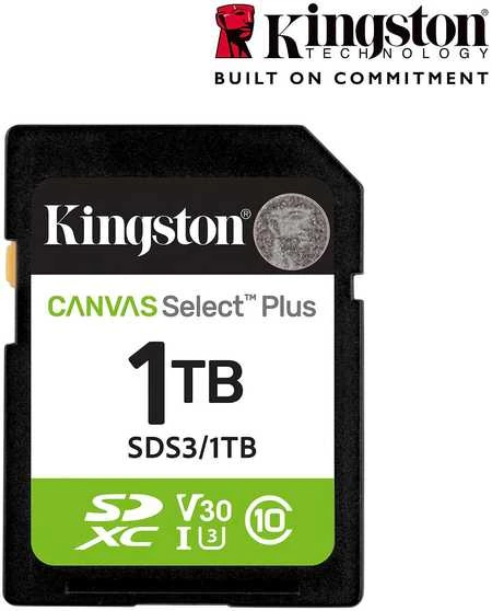 Atminties kortelė „Kingston“ SDXC „Canvas Select Plus Gen3“ 1 TB 150R 10 klasės UHS-I atmintis
