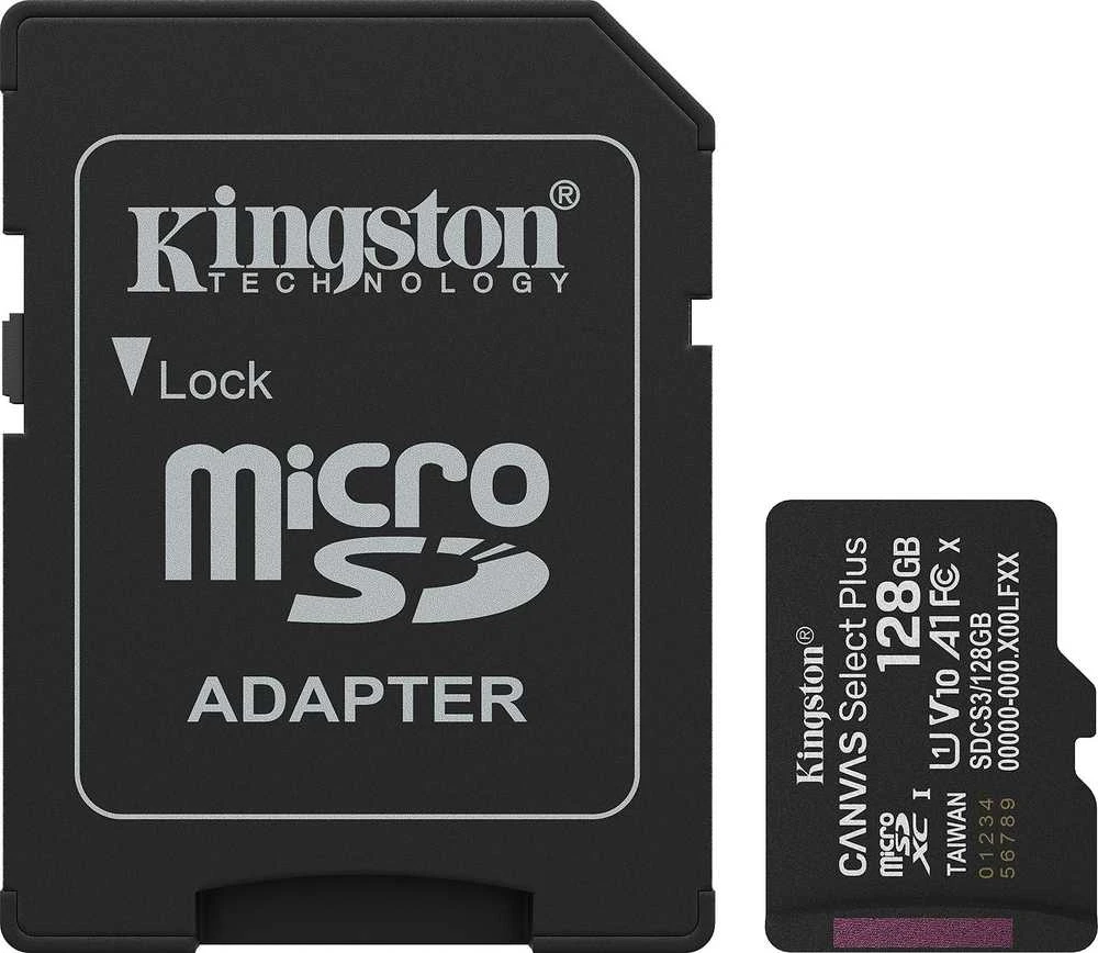 „Kingston Technology“ 128 GB „Micro SDXC Canvas Select Plus Gen3“ 150 MB/s A1 kortelė + adapteris
