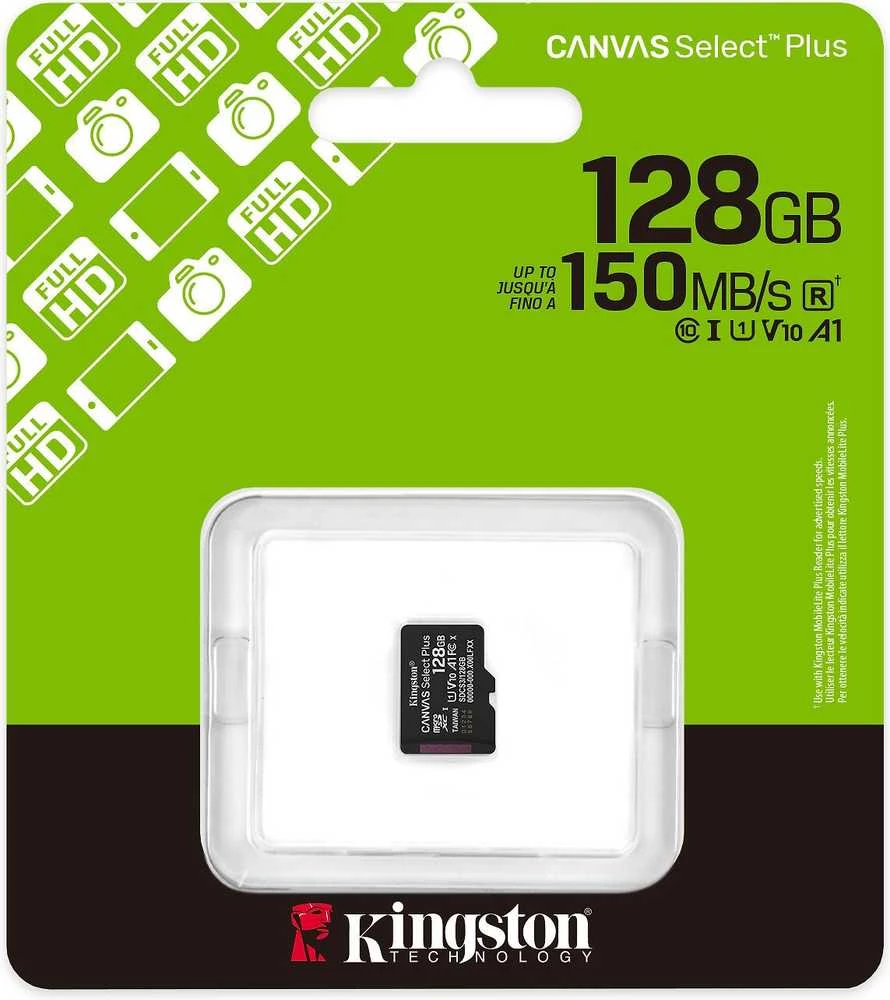 Kingston 128 GB atminties kortelės pakuotė su 150MB/s žyma