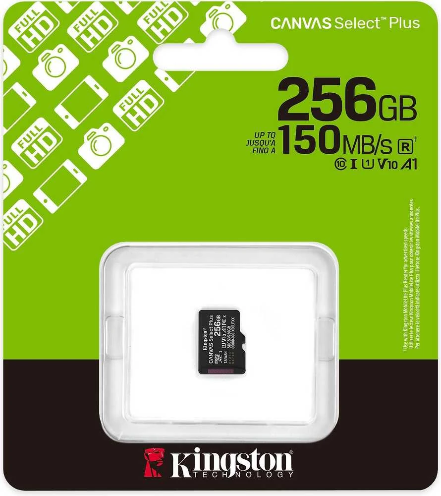 Kingston microSDXC 256 GB kortelė pakuotėje