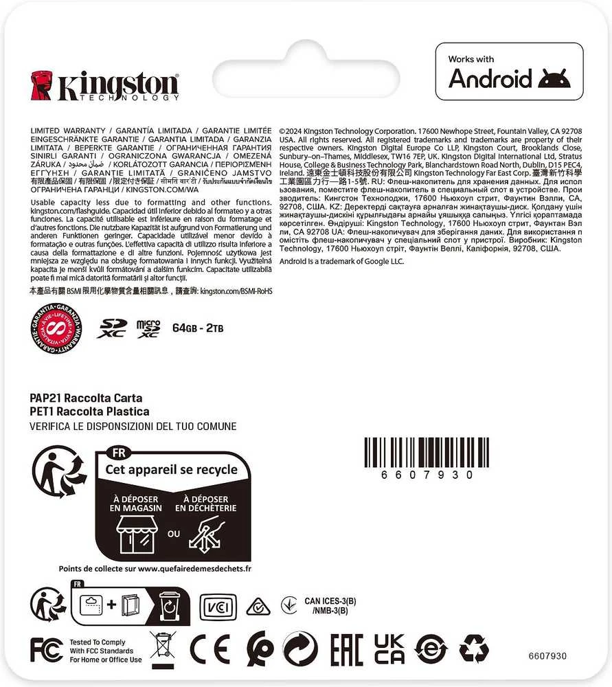 „Kingston Technology“ 256 GB „Micro SDXC Canvas Select Plus Gen3“ 150 MB/s A1 kortelė + adapteris