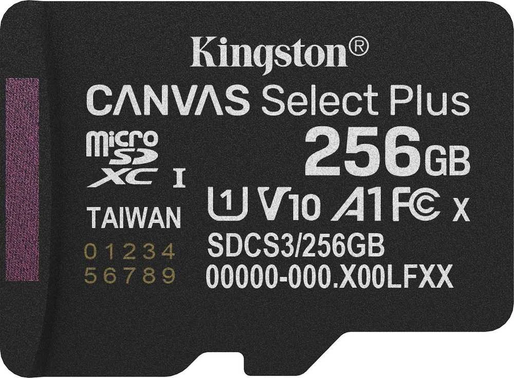 „Kingston Technology“ 256 GB „Micro SDXC Canvas Select Plus Gen3“ 150 MB/s A1 kortelė + adapteris