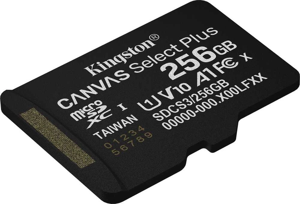 „Kingston Technology“ 256 GB „Micro SDXC Canvas Select Plus Gen3“ 150 MB/s A1 kortelė + adapteris